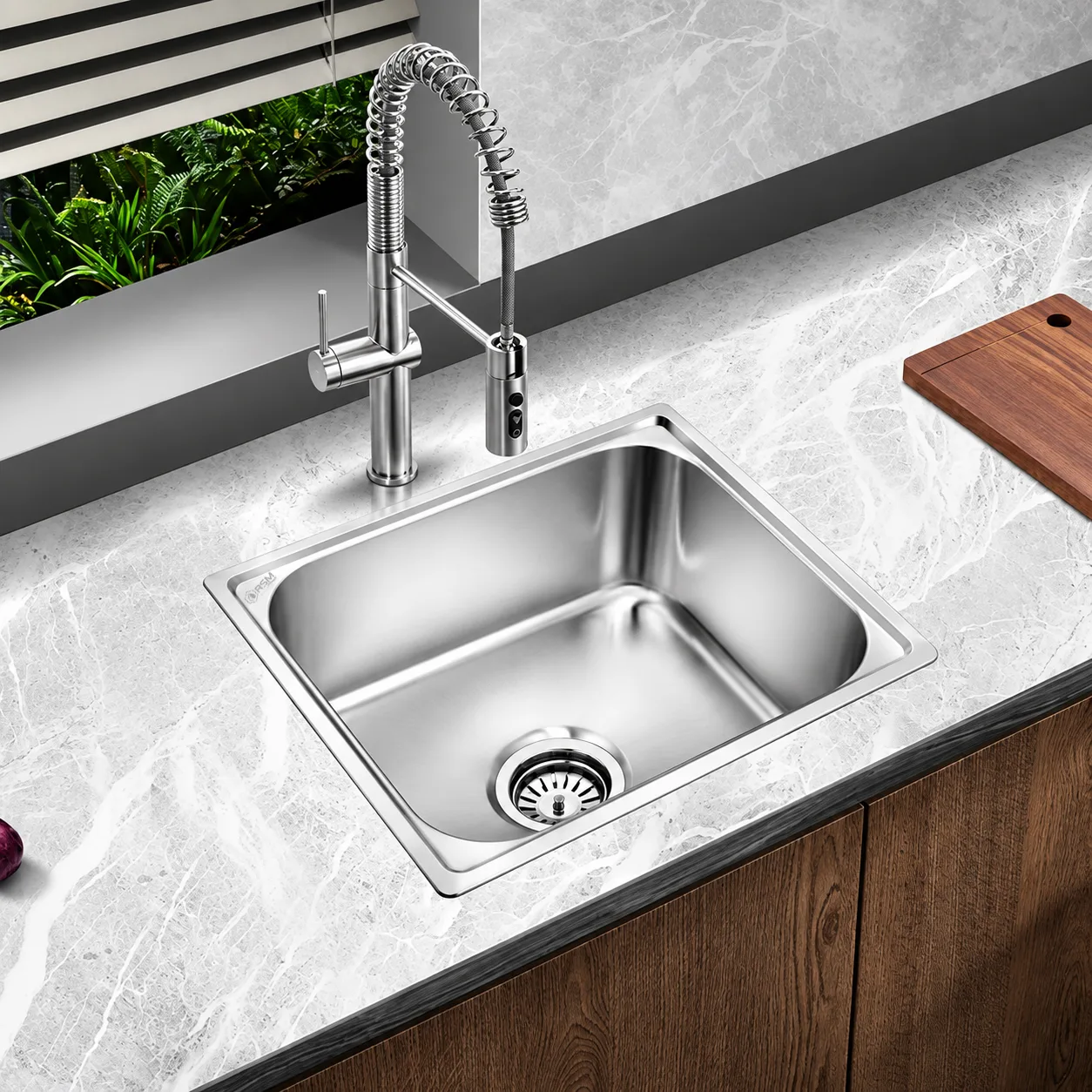 RSM Single Oval Bowl Kitchen Sink (22 x 18 x 8 Inches)