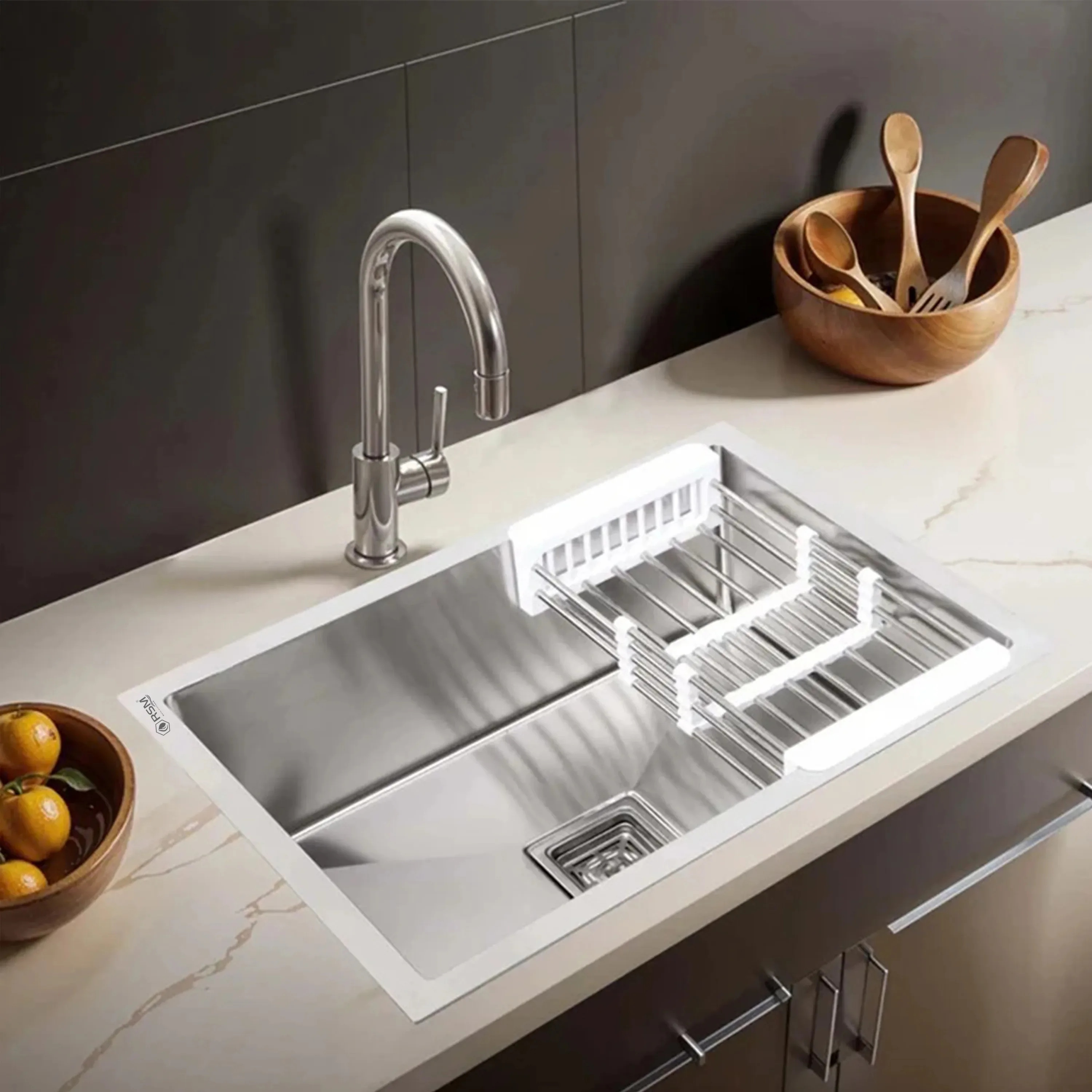 RSM Handmade Single Bowl Kitchen Sink (24 x 18 x 10 Inches)
