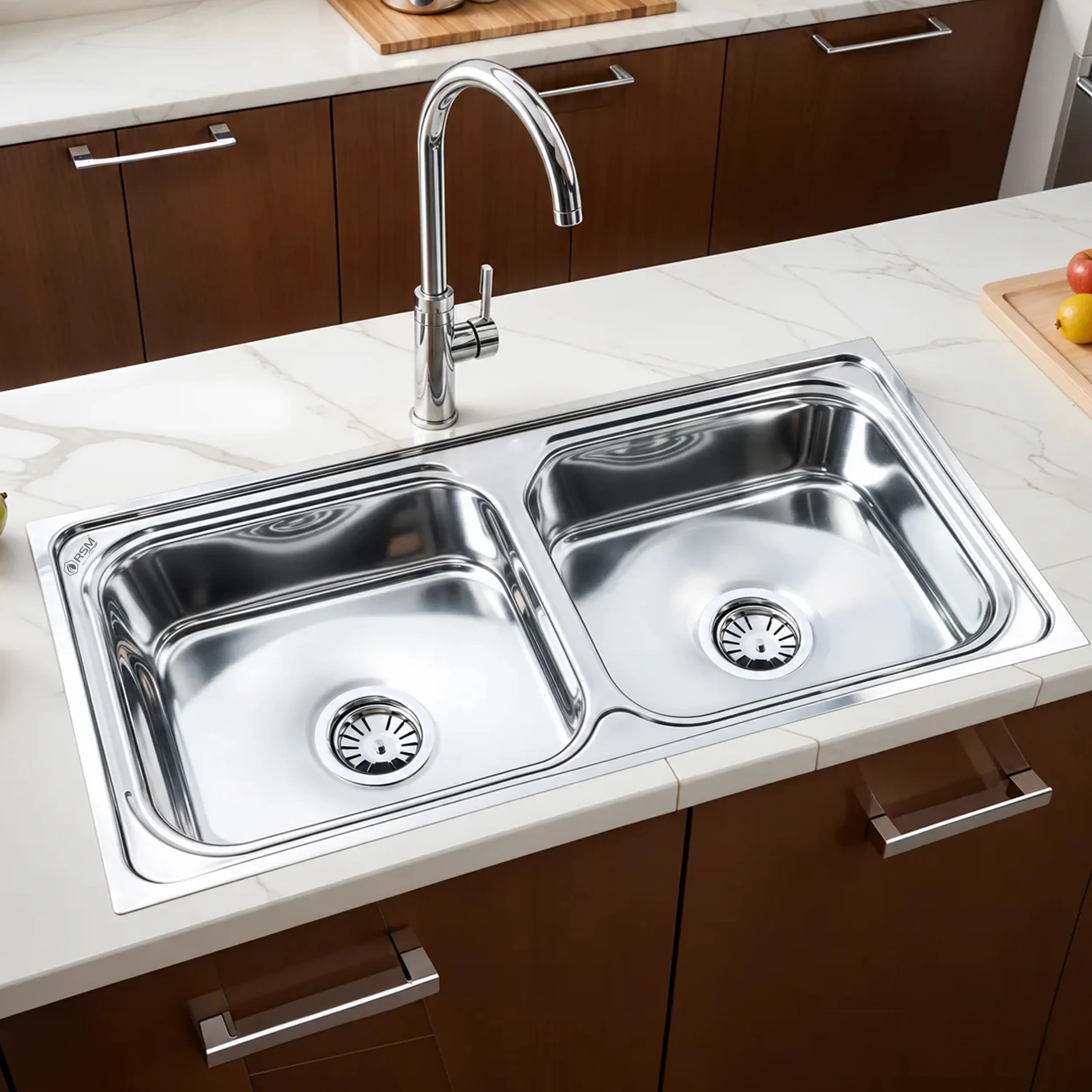 RSM Double Bowl Premium Kitchen Sink (45 x 20 x 9 Inches)